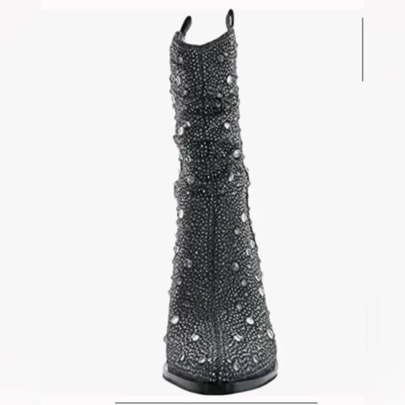 JESSICA SIMPSON Zellya Western Bootie in Pewter Glitter Gabor - Picture 3 of 8